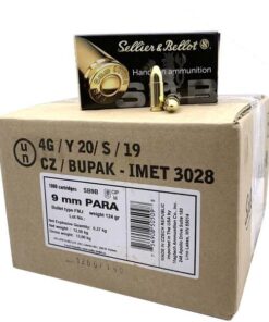 9mm – S&B 124 Grain FMJ 1,000 rd. Case