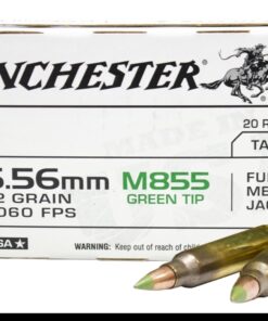 Winchester 5.56 NATO 62 Grain M855 Green Tip 3060 fps (Box of 20 Rounds)