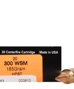 HSM Trophy Gold Ammunition 300 Winchester Short Magnum (WSM) 185 Grain Berger Hunting VLD Hollow Point Boat Tail Box of 20