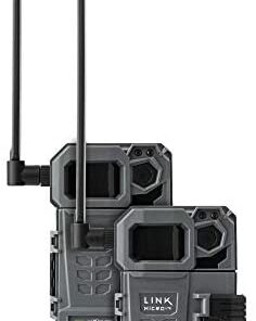 SPYPOINT LINK-MICRO-LTE TWIN PACK of Cellular Trail Cameras 10MP with Low-Glow LEDs for Quality Nighttime Photos, 80β flash and detection range, 4G/LTE photo transmission (LINK-MICRO-LTE-TWIN)