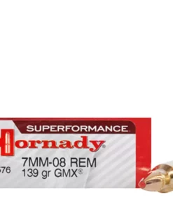 Hornady Superformance GMX Ammunition 7mm-08 Remington 139 Grain GMX Boat Tail Lead-Free Box of 20