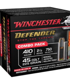 Winchester DEFENDER HANDGUN 410 Bore 225 grain 2.5" Centerfire Shotgun Ammunition S41045PD Caliber: .45 Colt, Gauge: .410, Number of Rounds: 20